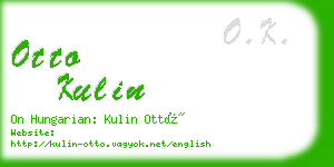 otto kulin business card